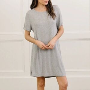 Cozy Earth Bamboo Rib-Knit Boyfriend Sleep Dress